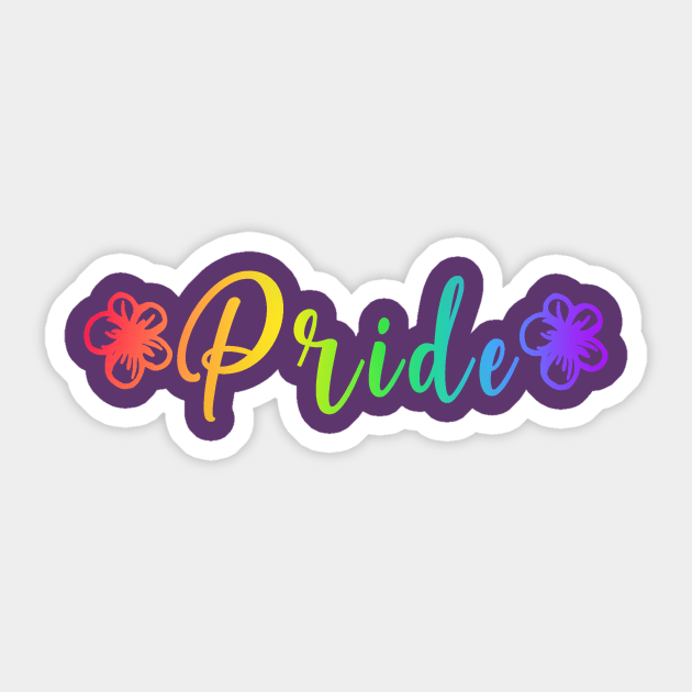 Gay Pride Rainbow Floral Sticker by mynaito